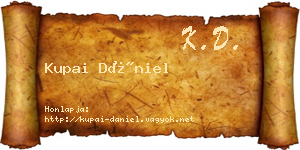 Kupai Dániel névjegykártya